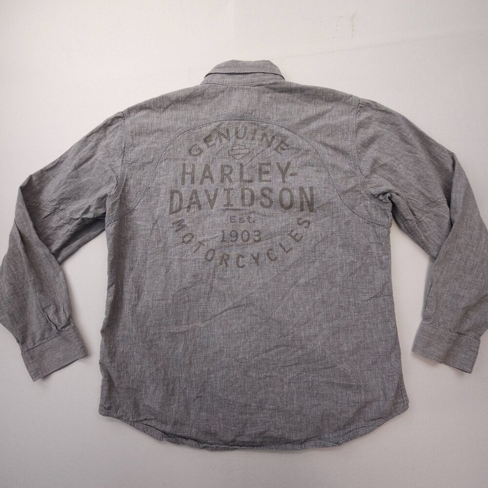 Harley-Davidson Gray Casual Button-Down Shirt